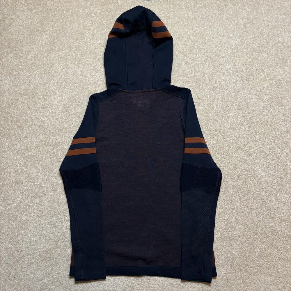 Smartwool Intraknit Merino Tech Hoodie NWT Womens Small Navy Wool Pullover Gorp - Picture 2 of 15